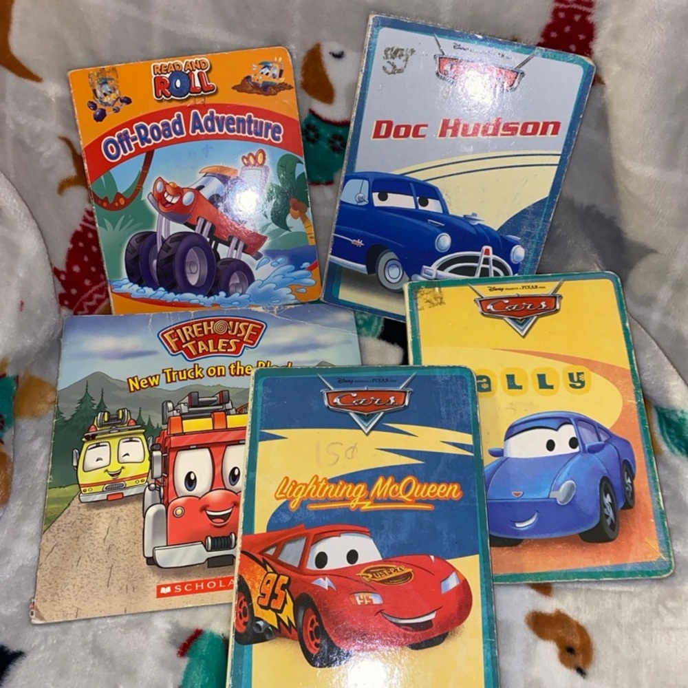 Disney Cars And Different Car Themed Adventure Book Set Bundle